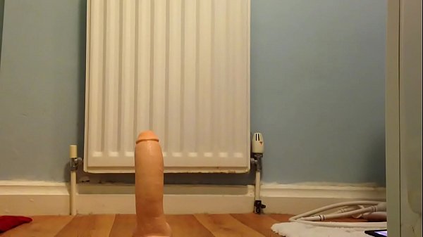 me riding a big dildo in the bathroom