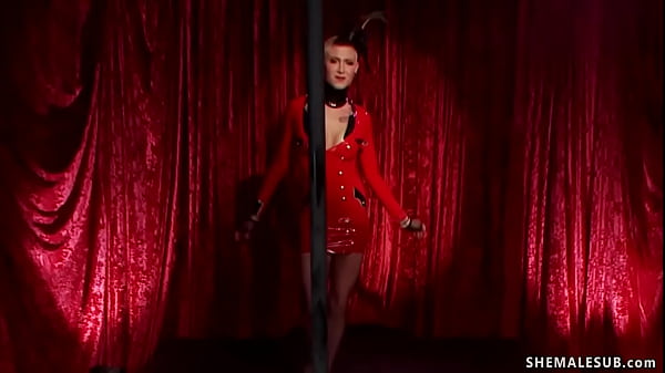 Big tits blonde TS anal fucks dude