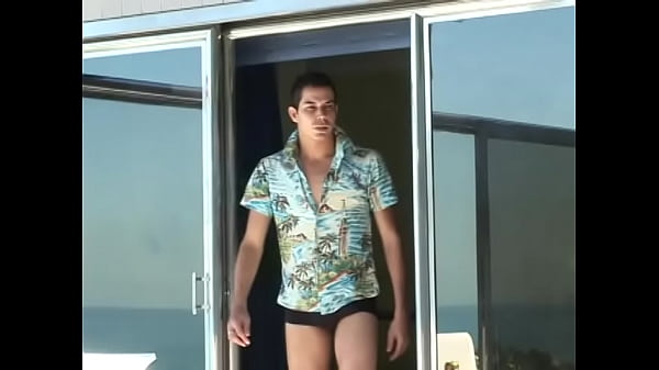 Cute shemale with olive skin and big bazongas Aline Santos and her friend enjoy mutual fudge packing near the pool