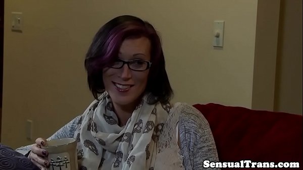 Natural titted trans beauty anally pleasured