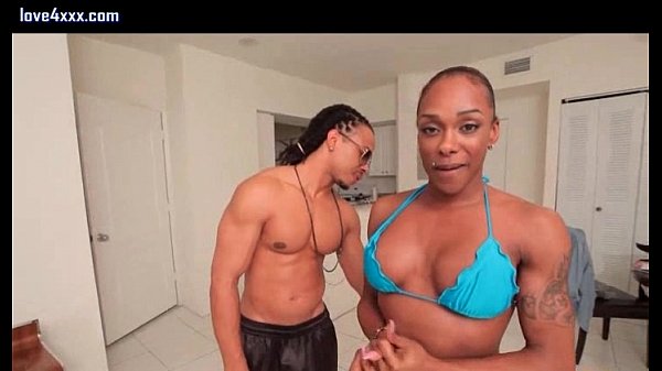 Black tranny sucking hard cock and gets anal