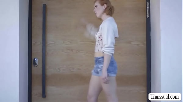 Hot shemale let TS neighbor bang her ass