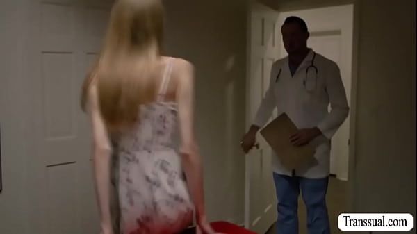 Skinny trans babe analed by her doctor