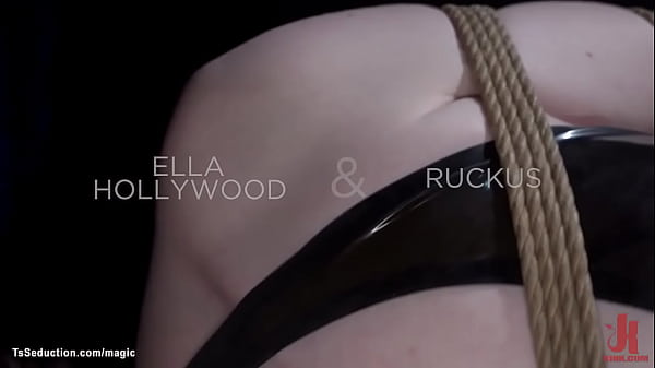 Gagged redhead shemale gets suspension