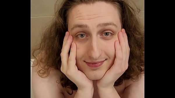 Dirty femboy slut chugs piss and pours it all over themselves