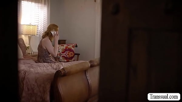 Pervert stepbro sucks TS stepsis cock and anal her