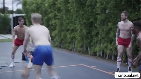 Latina TS Eva Maxim analed by basketball players