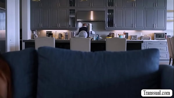 Horny stepdaughter breakfasts TS stepmoms shecock