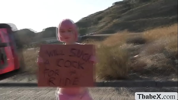 Lucky dude picks up TS hitch hiker and fucks her