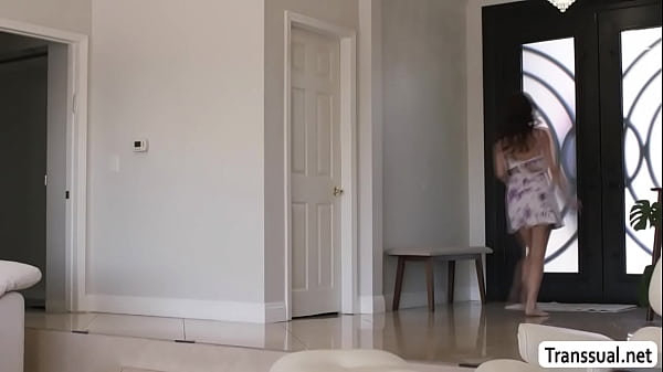 Big tits Maddy May banged by hot TS Gracie Jane