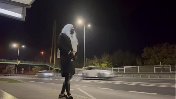 TRANS SHEMALE OLIVIA FLASHING DICK ASS PUBLIC EXHIBITIONIST STREET ROAD