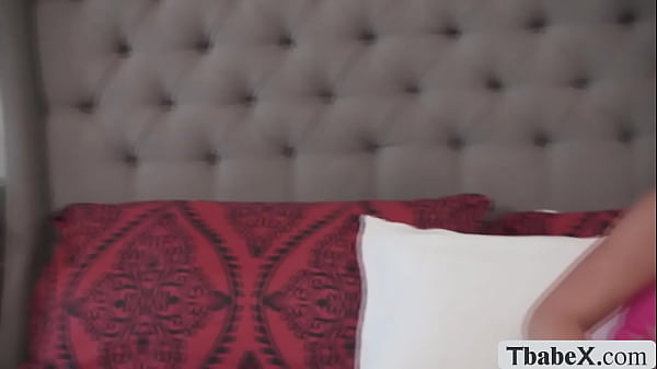 Busty blonde babe gets fucked by brunette Tgirl