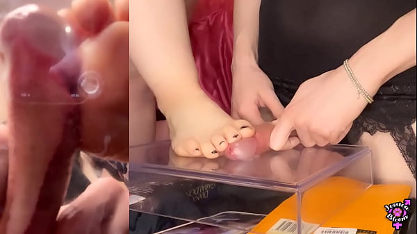 Foot Worship & Trampling Cumshot Sissy Licks Cum of Mistress’s Feet