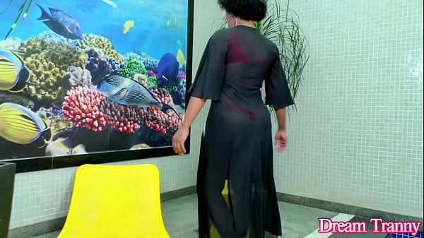 Mature Tranny Adrieli Pinheiro Strokes Her Massive Black Cock