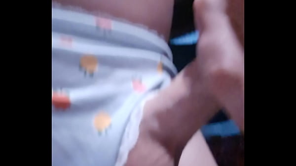 Tgirl with thong to the side cumming