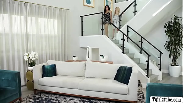 Cute blonde Stevie Moon fucked by TS Ariel Demure