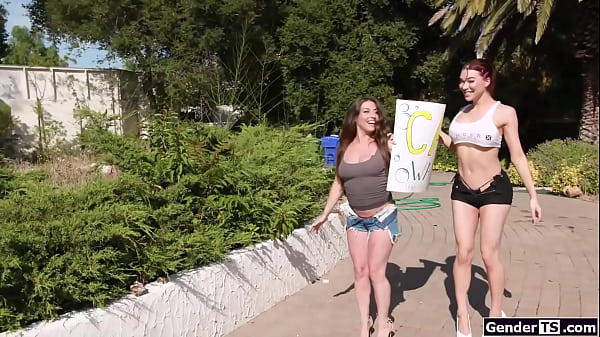 Tgirl Emma Rose cleans your car and sucks dick for 20 bucks