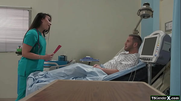 Asian tgirl nurse Kasey Kei sucks patient and is anal banged