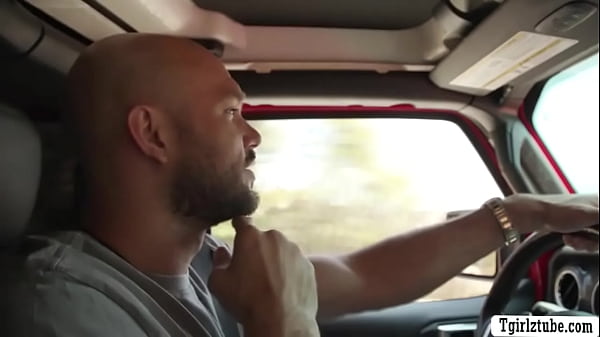 Big tits brunette TS ass fucked by stranger