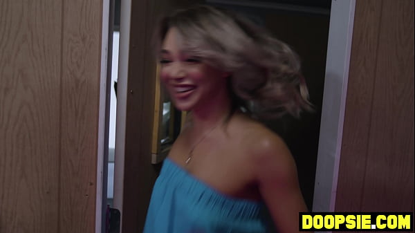 Busty blonde MILF anal threesome with two hung trannies in sauna