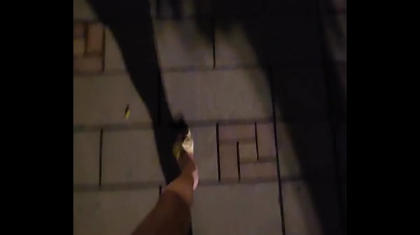 Shemale Ting Xuan Wearing a butt plug outdoors, taking off own panties.